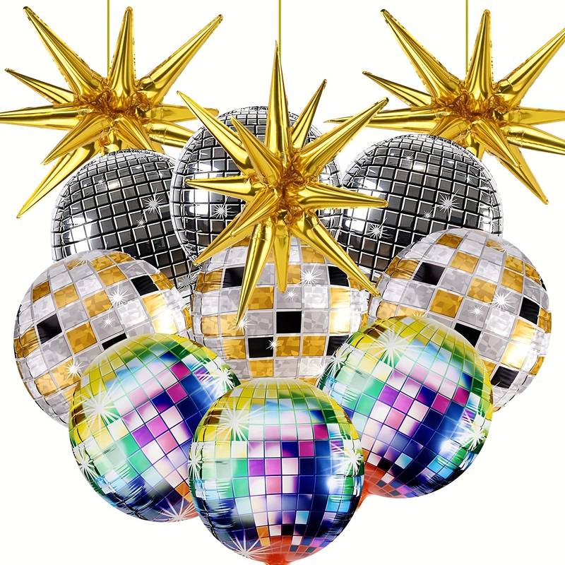 Disco Ball Balloons Huge Golden Exploding Stars Foil - Temu